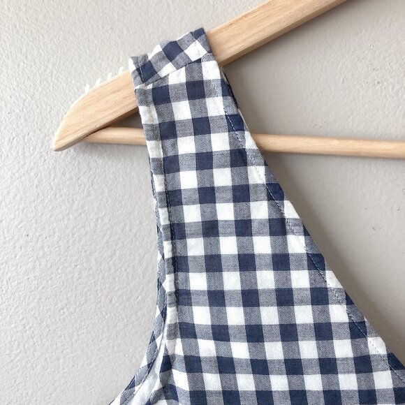 Theory blue checkered gingham blouse small - Picture 3 of 16
